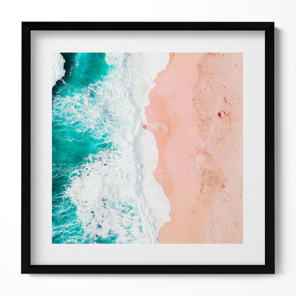 Keretezett falikép Tengerparti táj kék víz és homok