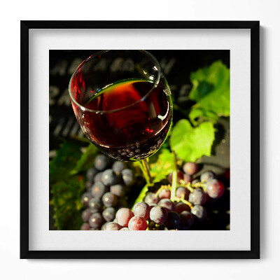 Keretezett falikép Bor és szőlő fürtök