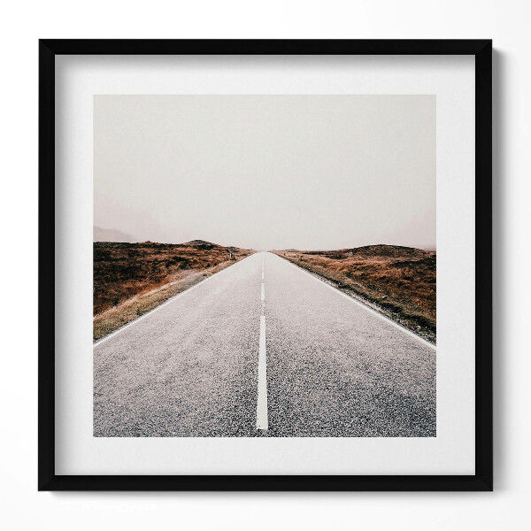 Keretezett falikép Üres végtelen út