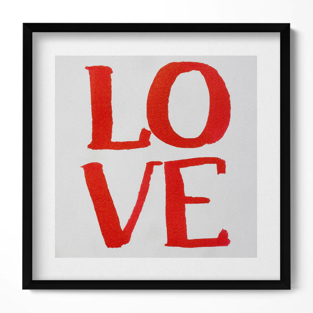 Keretezett falikép A képen a "LOVE" szó látható