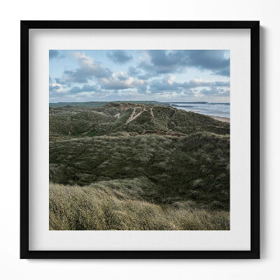 Keretezett falikép Tengerparti dűnék és felhős ég