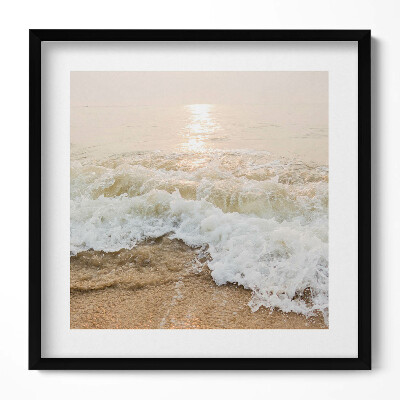 Keretezett falikép Tengerparti hullámok és napfény