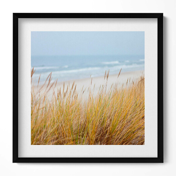 Keretezett falikép Tengerparti fű és hullámok