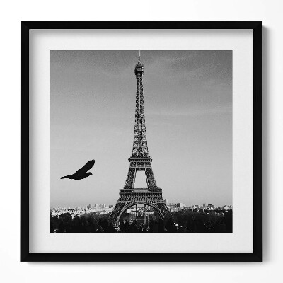 Keretezett falikép Eiffel-torony és madár