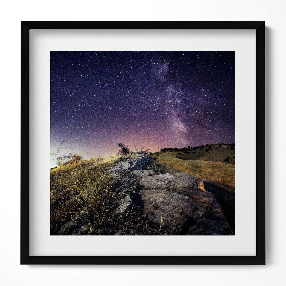 Keretezett falikép Csillagos égbolt és hegyvidék