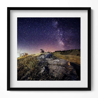 Keretezett falikép Csillagos égbolt és hegyvidék