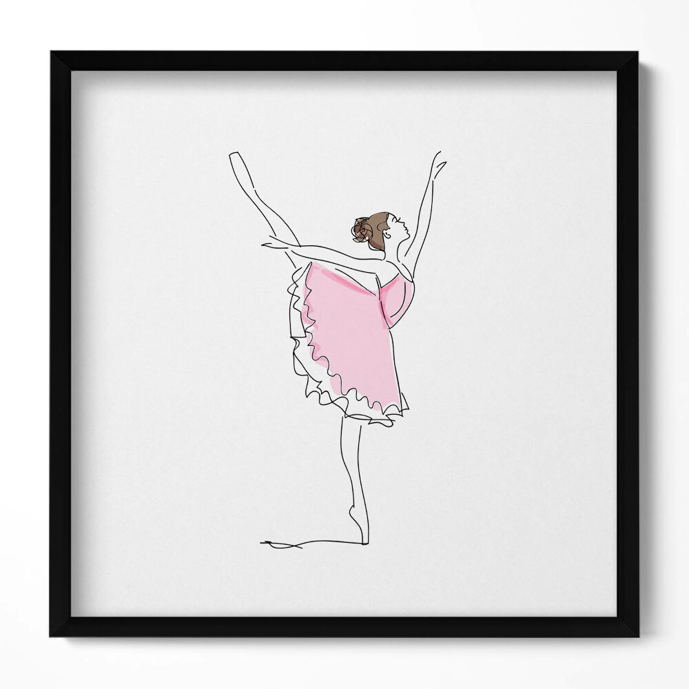 Keretezett falikép Balerina tánc közben