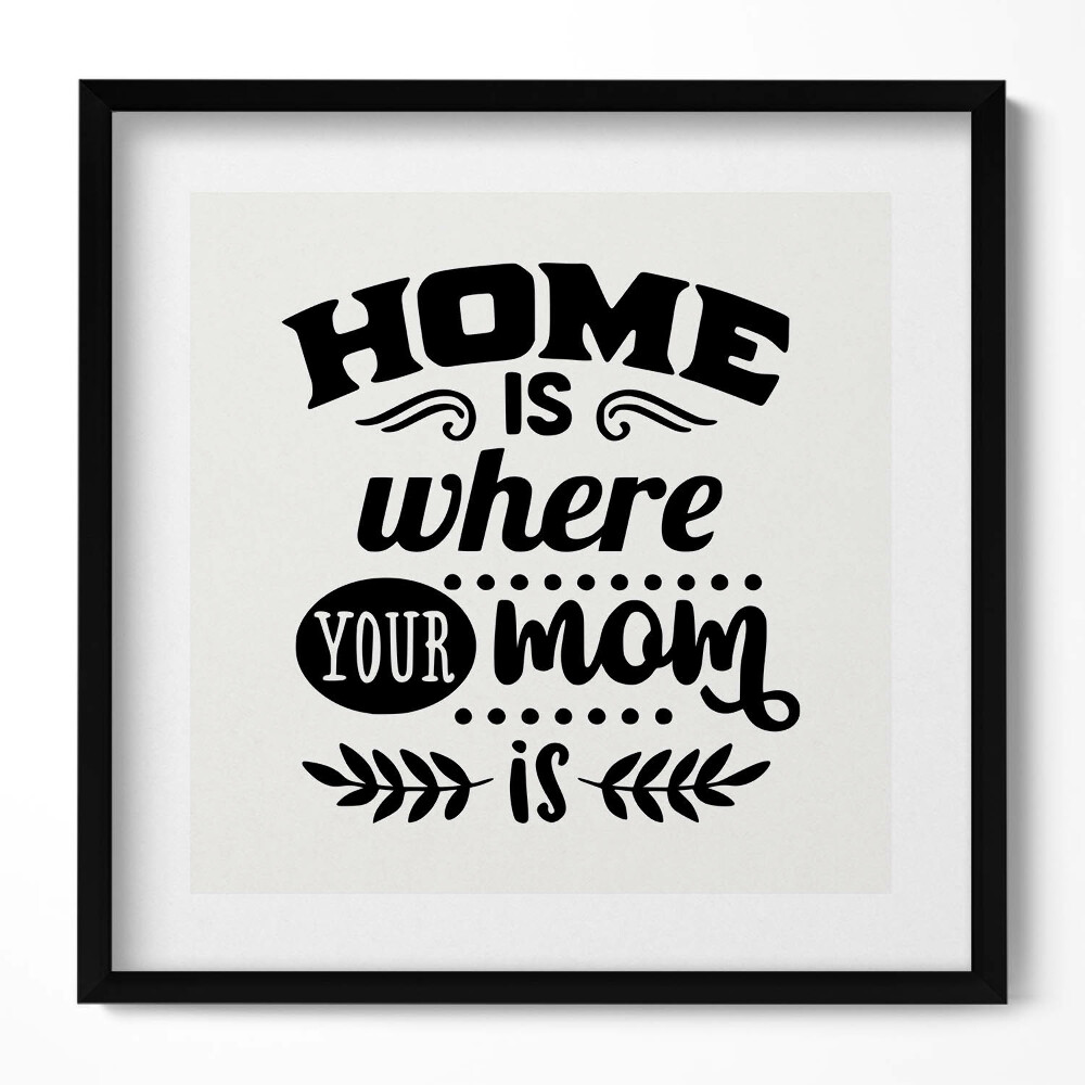 Keretezett falikép Családi otthon üzenete
