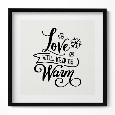 Keretezett falikép Szeretet és hópehely motívum