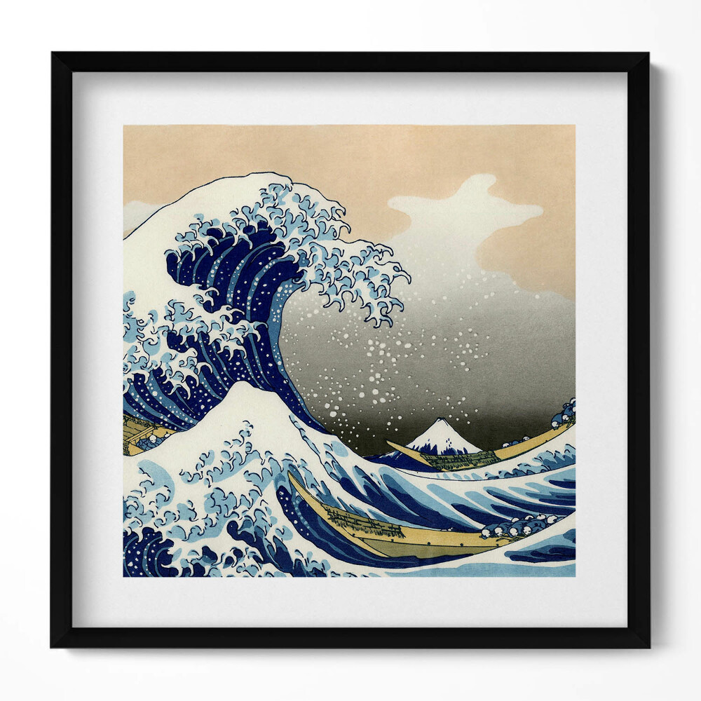 Keretezett falikép Hatalmas hullám Fuji-hegy