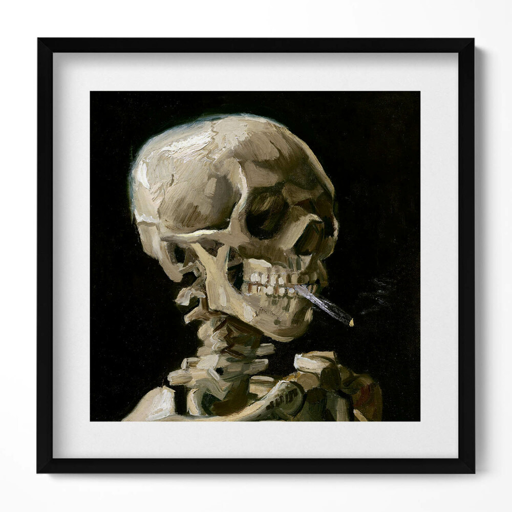 Keretezett falikép Csontrendszer dohányzó figurával