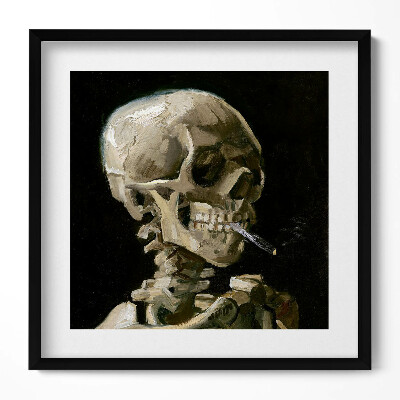 Keretezett falikép Csontrendszer dohányzó figurával