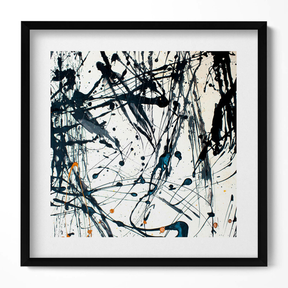 Keretezett falikép Absztrakt festmény dinamikus vonalak