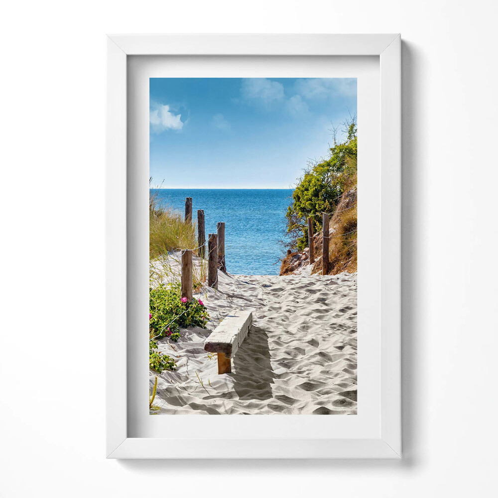 Keretezett kép Tengerparti ösvény homok víz