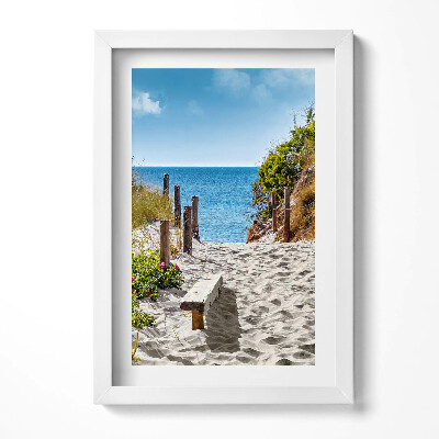 Keretezett kép Tengerparti ösvény homok víz