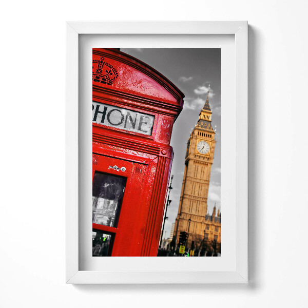Keretezett kép Piros telefonfülke és Big Ben