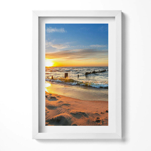 Keretezett kép Naplemente a tengerparton