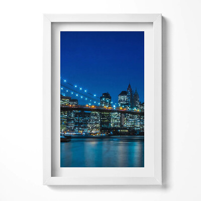 Keretezett kép Éjjeli városkép és híd