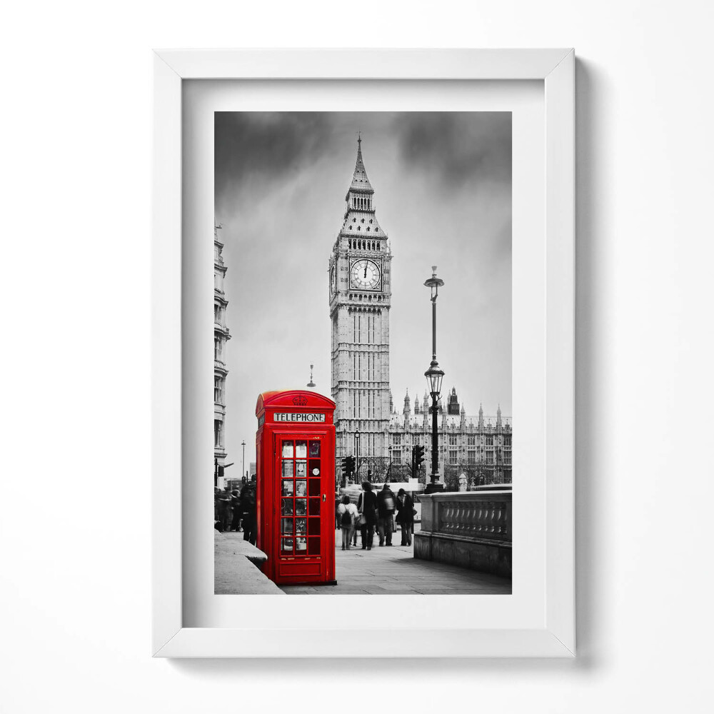 Keretezett kép Piros telefonfülke és Big Ben