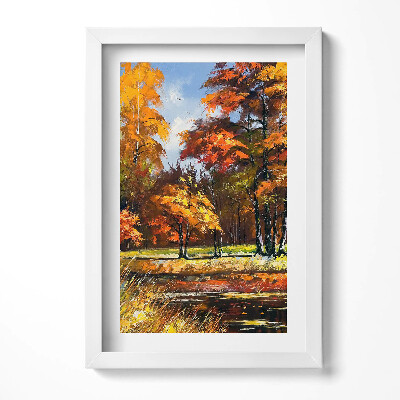 Keretezett kép Őszi táj színes fák