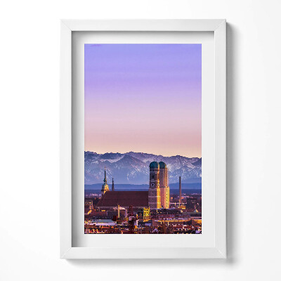 Keretezett kép Városi táj hegyek háttérben