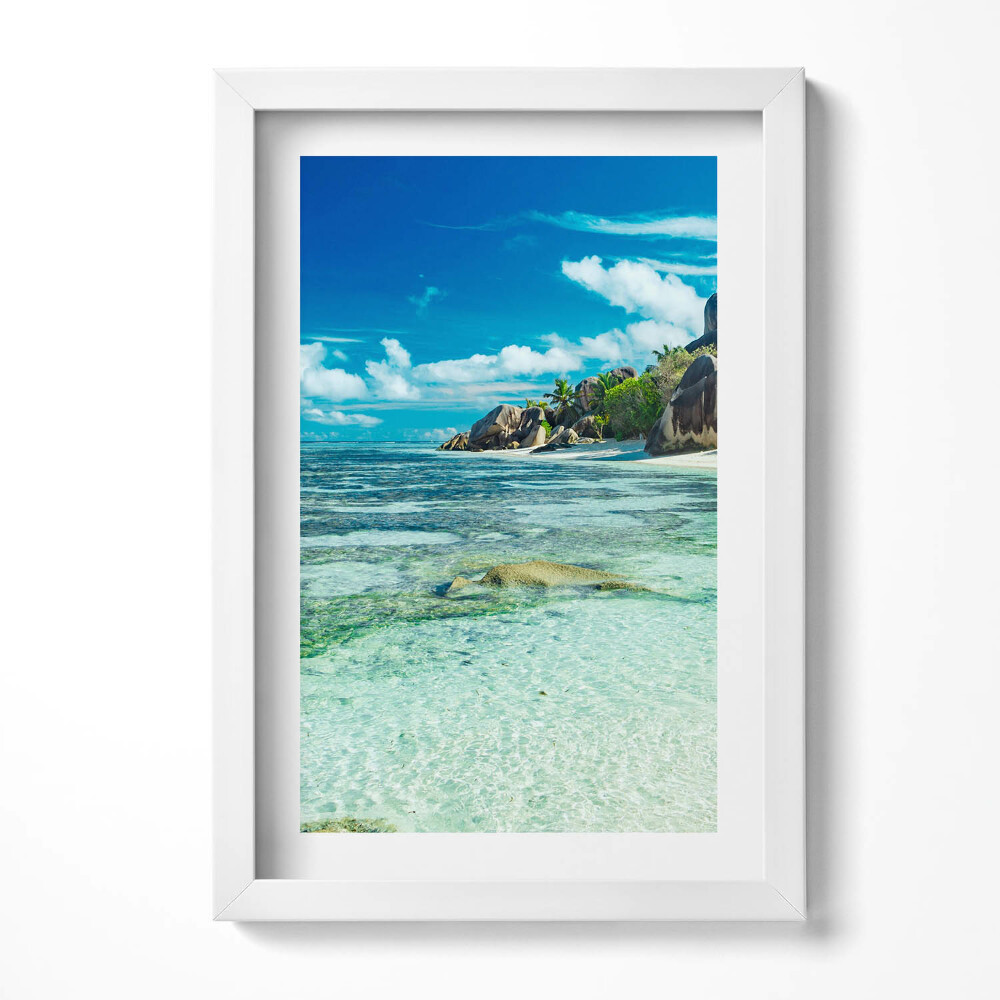 Keretezett kép Tengerparti táj kék ég