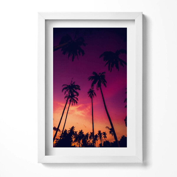 Keretezett kép Pálmafák naplementében