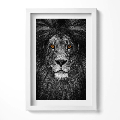 Keretezett kép Fekete-fehér oroszlánportré