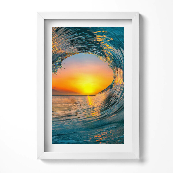 Keretezett kép Hullám és naplemente