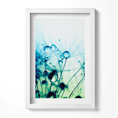 Keretezett kép Vizes cseppek és növényi motívum