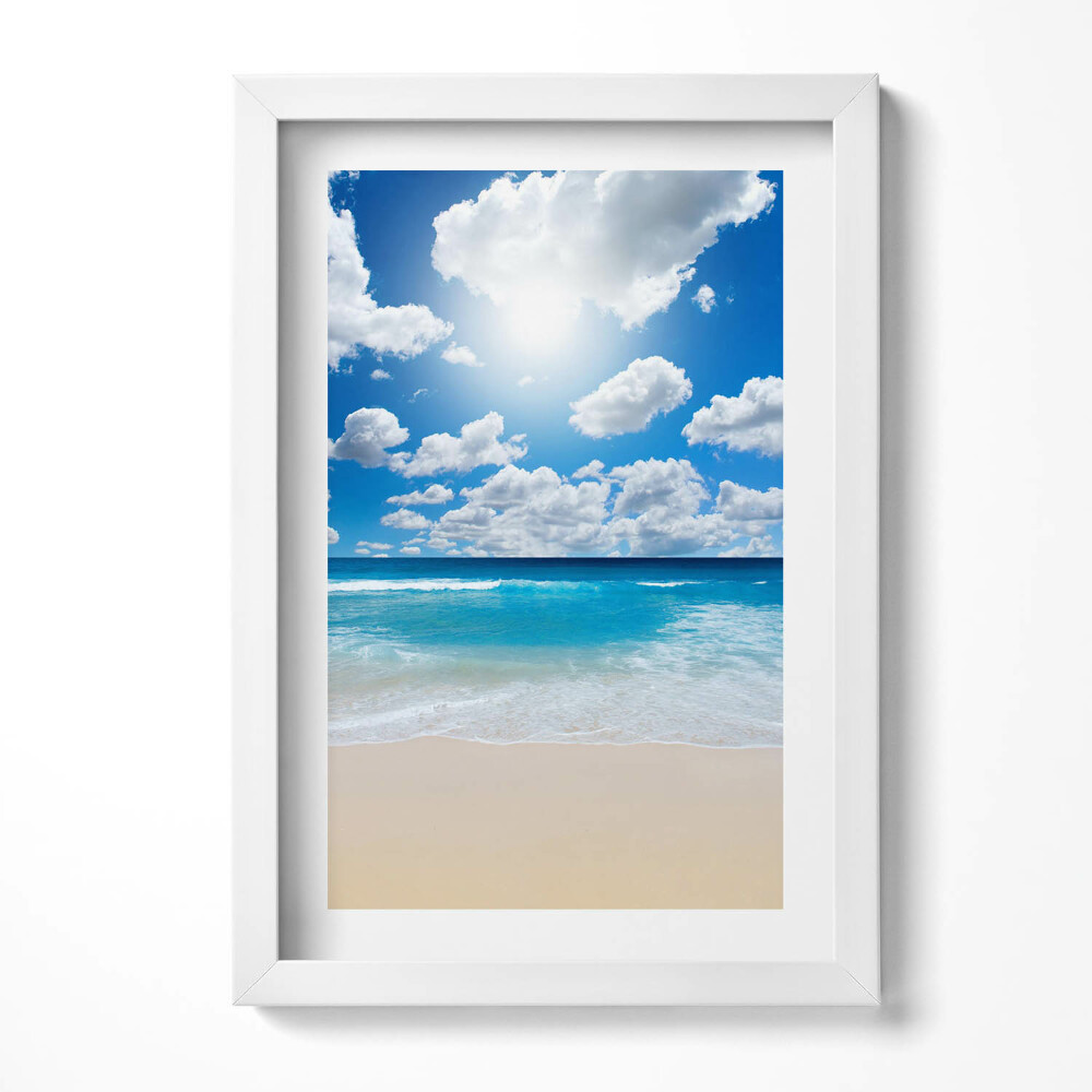 Keretezett kép Tengerpart kék ég felhők