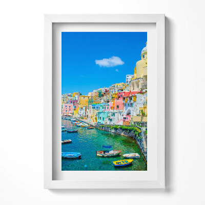 Keretezett kép Színes tengerparti városkép