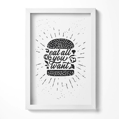 Keretezett kép Hamburger és étkezési üzenet