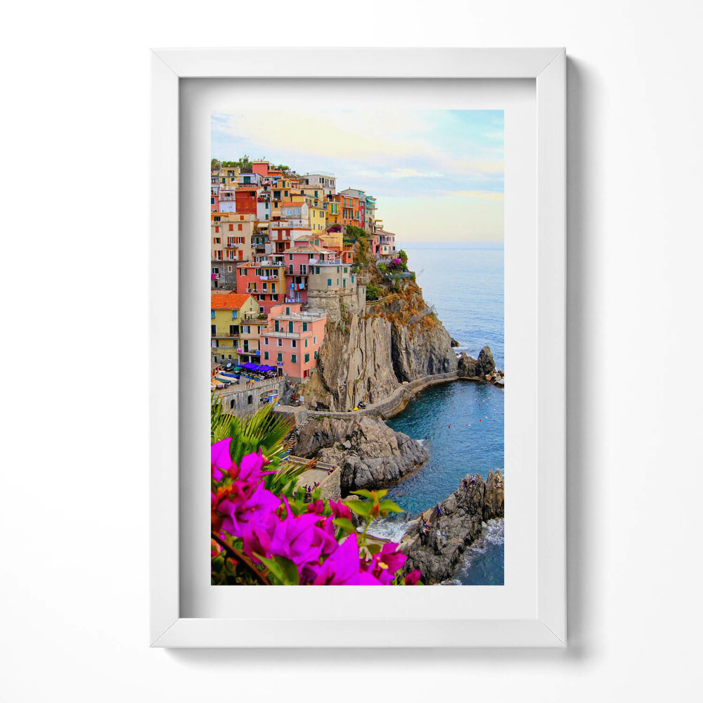 Keretezett kép Színes tengerparti városkép