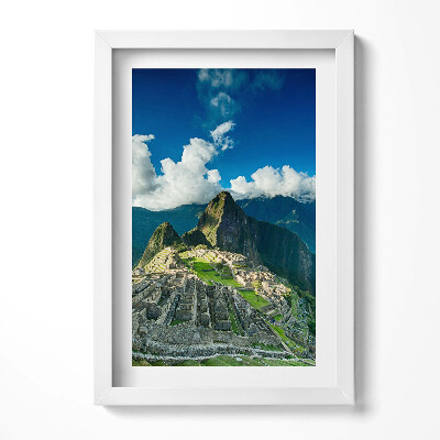 Keretezett kép Machu Picchu hegyvidéki táj