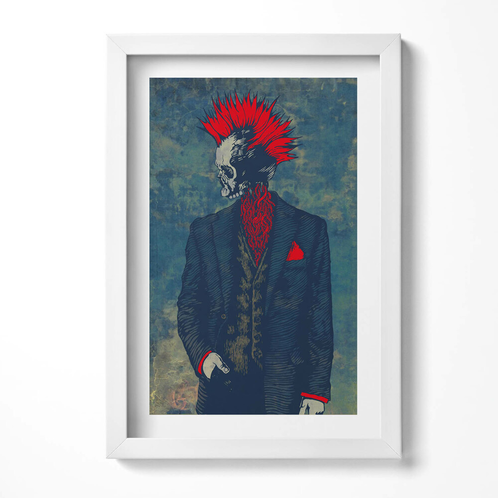 Keretezett kép Punk stílusú koponya figura