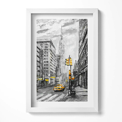 Keretezett kép New York-i városkép sárga taxi