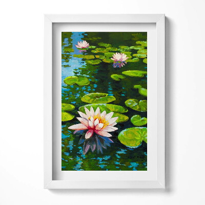 Keretezett kép Tavi liliomok vízfelületen