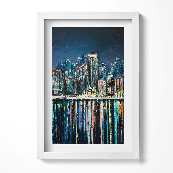 Keretezett kép Modern városi táj vízreflexiókkal