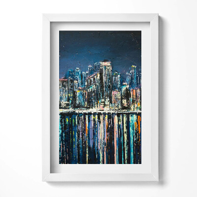 Keretezett kép Modern városi táj vízreflexiókkal