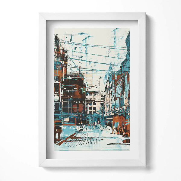 Keretezett kép Városi táj absztrakt stílusban