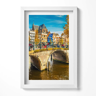 Keretezett kép Hidak és kerékpárok Amsterdam városában