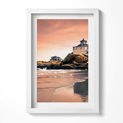 Keretezett kép Tengerparti ház sziklákon