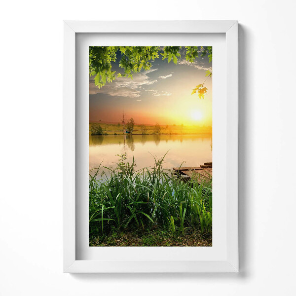 Keretezett kép Naplemente a vízparton