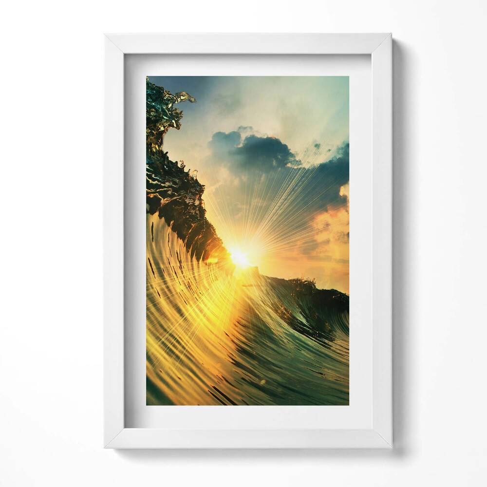 Keretezett kép Naplemente a hullámok között