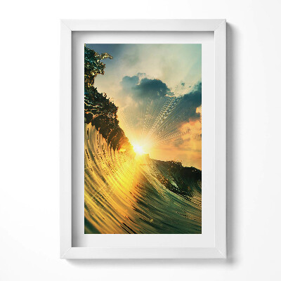 Keretezett kép Naplemente a hullámok között