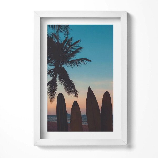 Keretezett kép Tengerparti naplemente szörfdeszkák