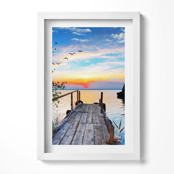 Keretezett kép Tóparti naplemente hídja