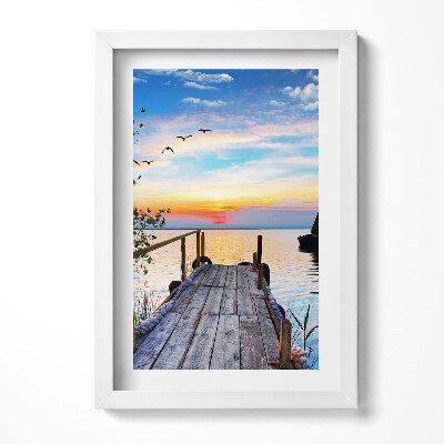 Keretezett kép Tóparti naplemente hídja