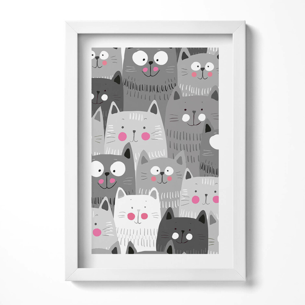 Keretezett kép Aranyos macskák különböző színekben